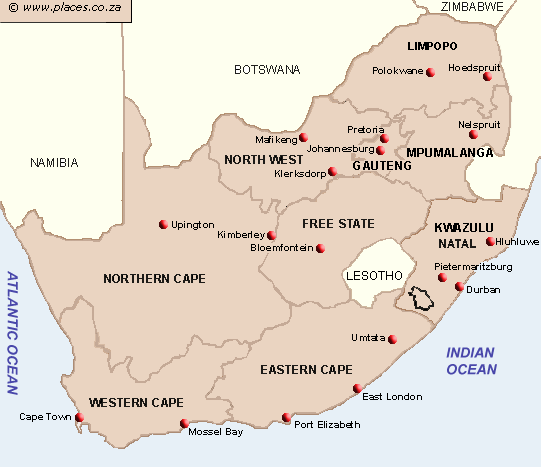 maps of africa. South Africa Map