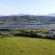 View of mountain, river and town
