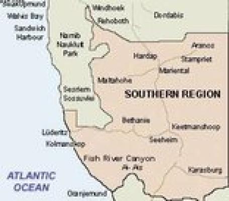 Map of the Southern Region of Namibia
