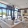 Lounge with fireplace and balcony