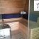 Sauna looks out onto the garden 