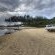 Beach view with one of our dive boats