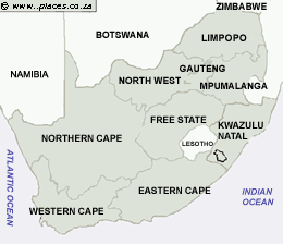 South Africa Accommodation Map