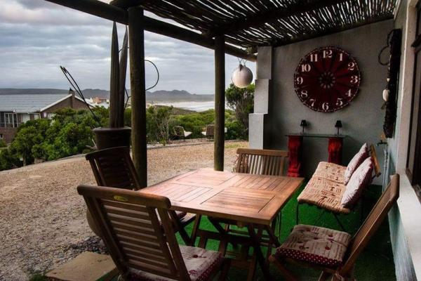 Guest patio with sea views