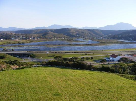 View of mountain, river and town