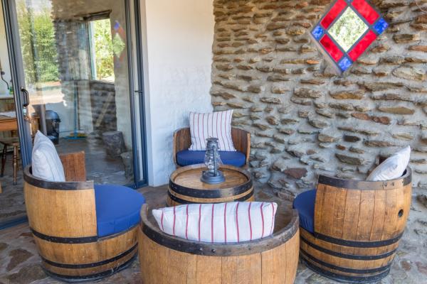 Plum outside seating