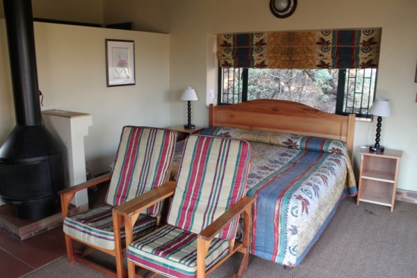 Open plan bedroom in a 2-Bed Chalet