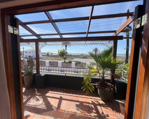 You can see the sea from the upstairs balcony
