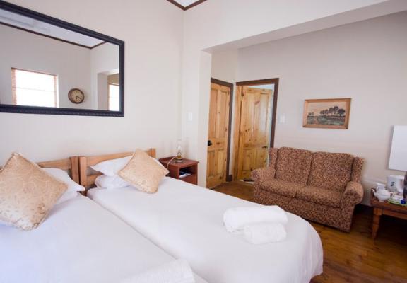 Twin beds available in the self-catering units or en-suite rooms