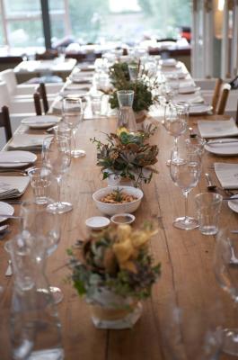 Table setting in cooking school for weddings or special events