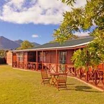 Rustic log cabin cottages