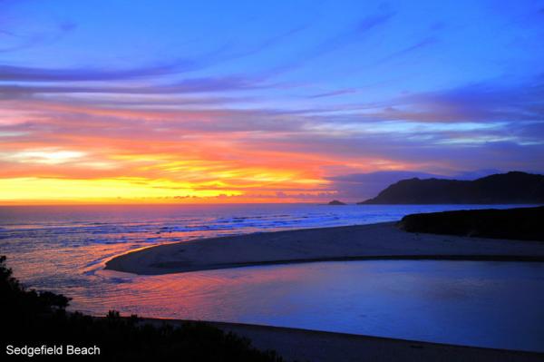 Sunset view from Myoli Beach Lodge