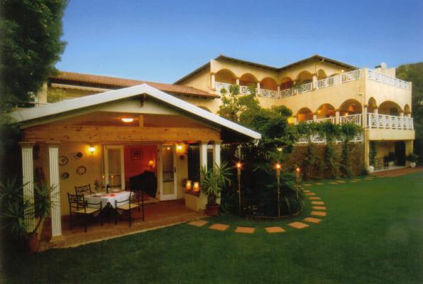 Cheetah Room viewed from the garden in the evening