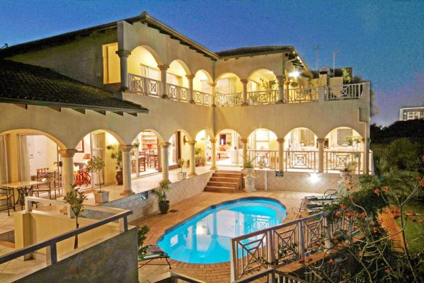 Pool deck in the early evening