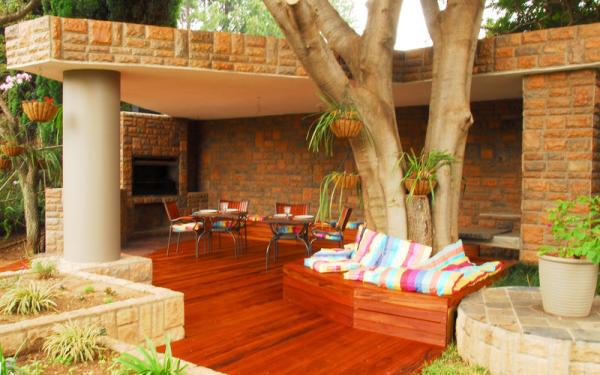 Wooden deck braai area