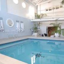 Solar heated indoor pool