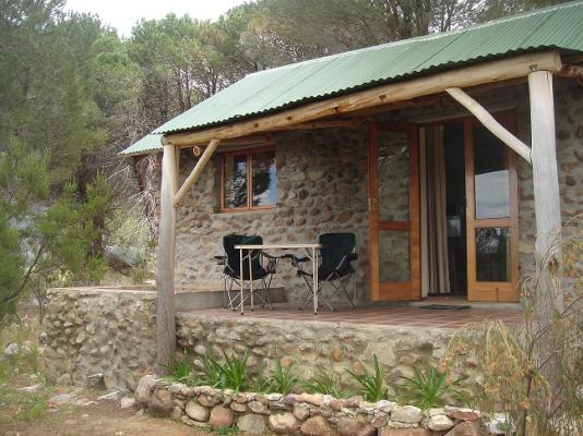 Stone Cottage - Front View of Veranda & Mountain Water Splash Pool