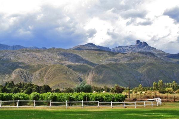 Mountain Views from the Pinotage farmhouse Lawn Area