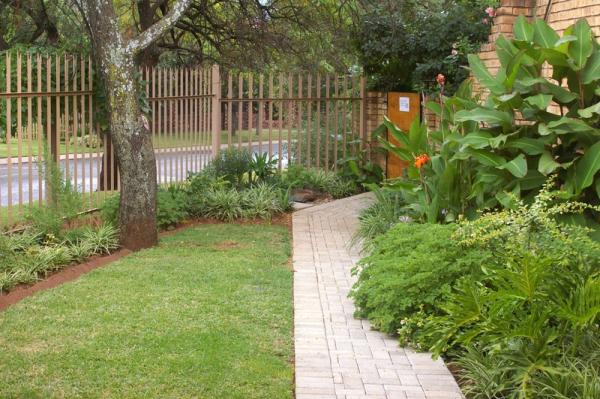 Entrance to swimming pool and garden