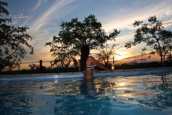 Pool at sunset