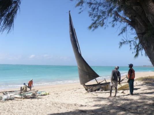 Fishermen preparing to leave