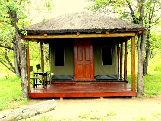 exterior of safari tent