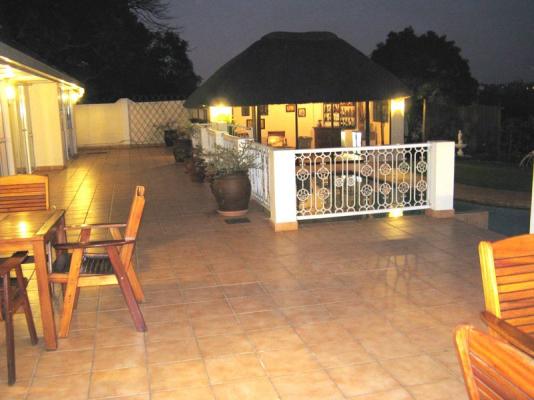 Patio and Guest lounge at night