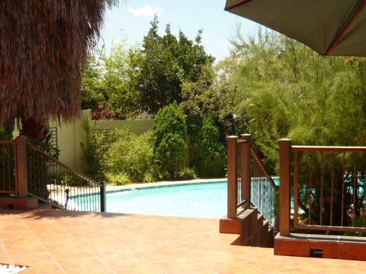 Outside patio and pool areas