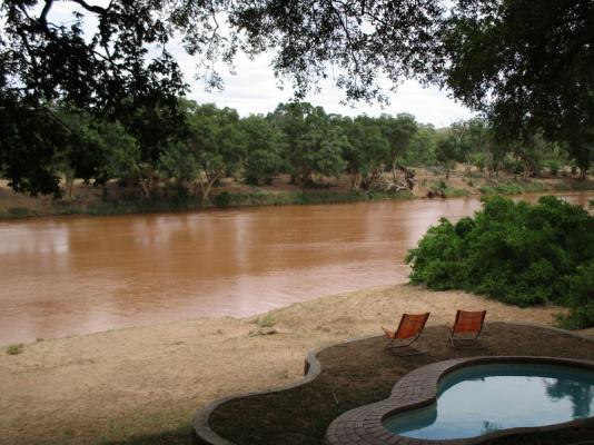 view over the river from small swimming pool