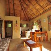 Open plan lounge and kitchen in house