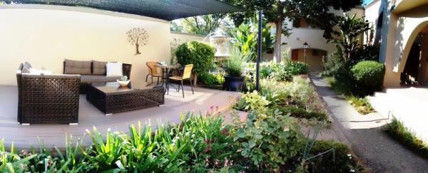 Wide-angle garden view