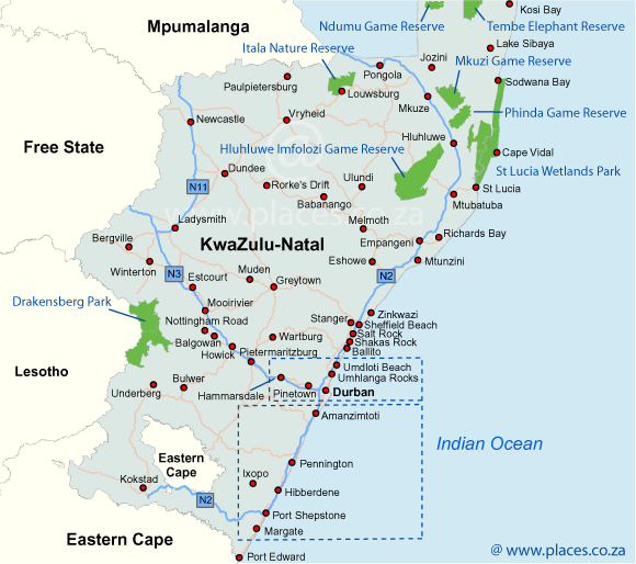 KwaZulu-Natal Map
